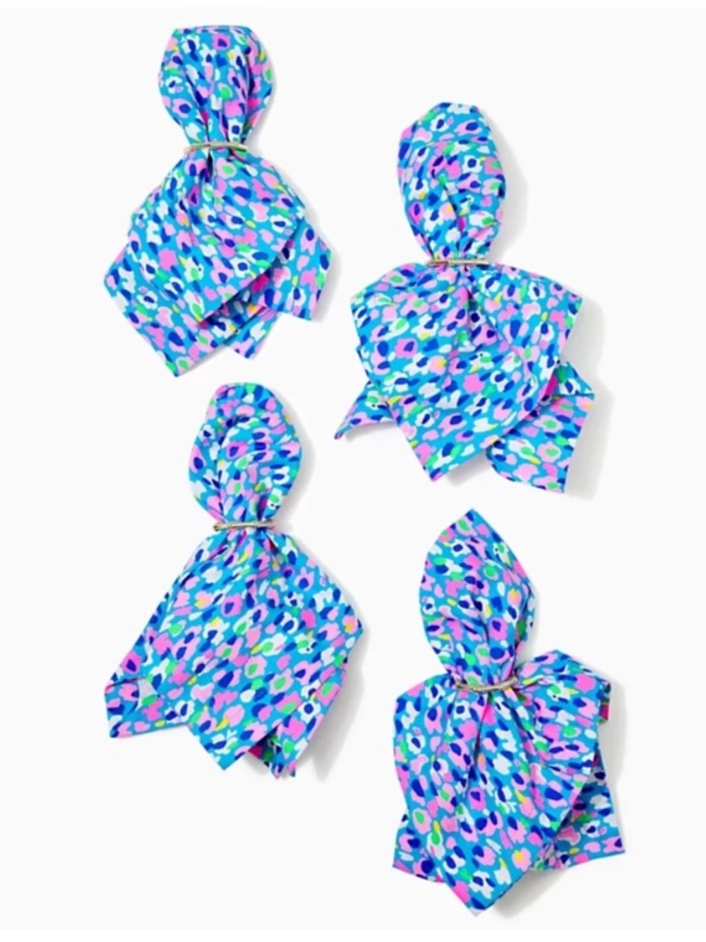 Lilly Pulitzer Blue Multi-Color Kids Napkins with Rings - Set of 8 (2 pack)